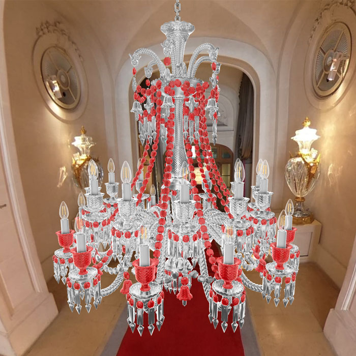 Baccarat red chandelier